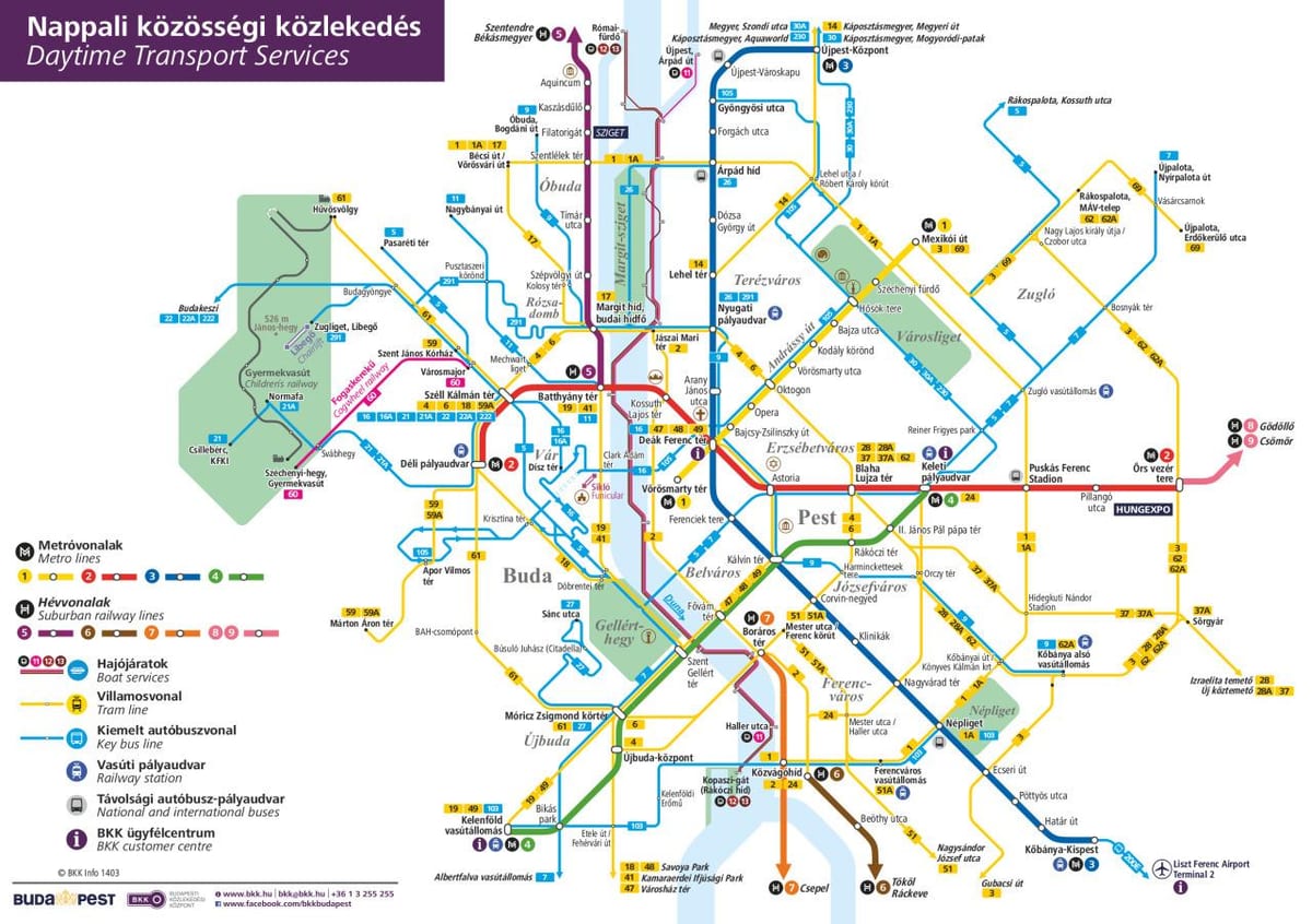 autobus budapešti mapu