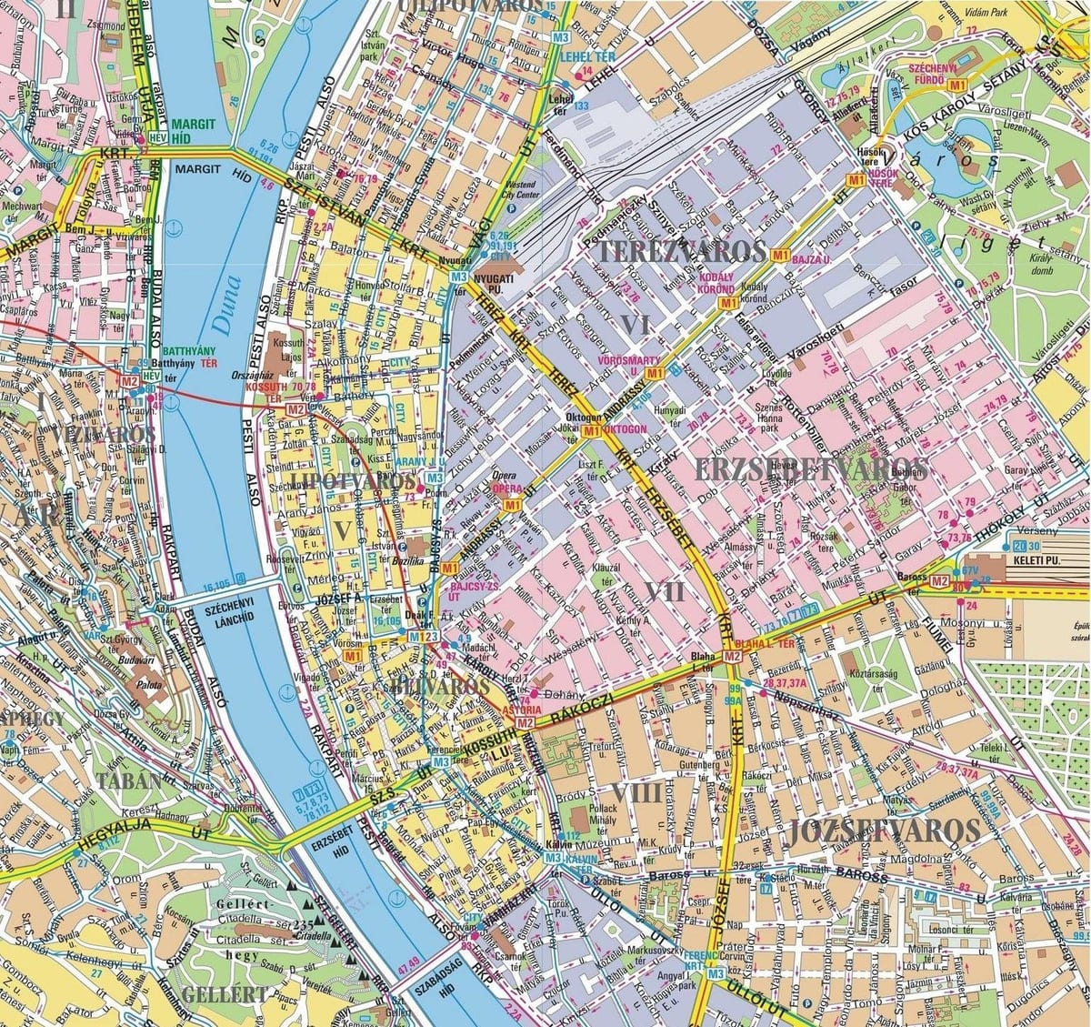 mapa okresov v budapešti