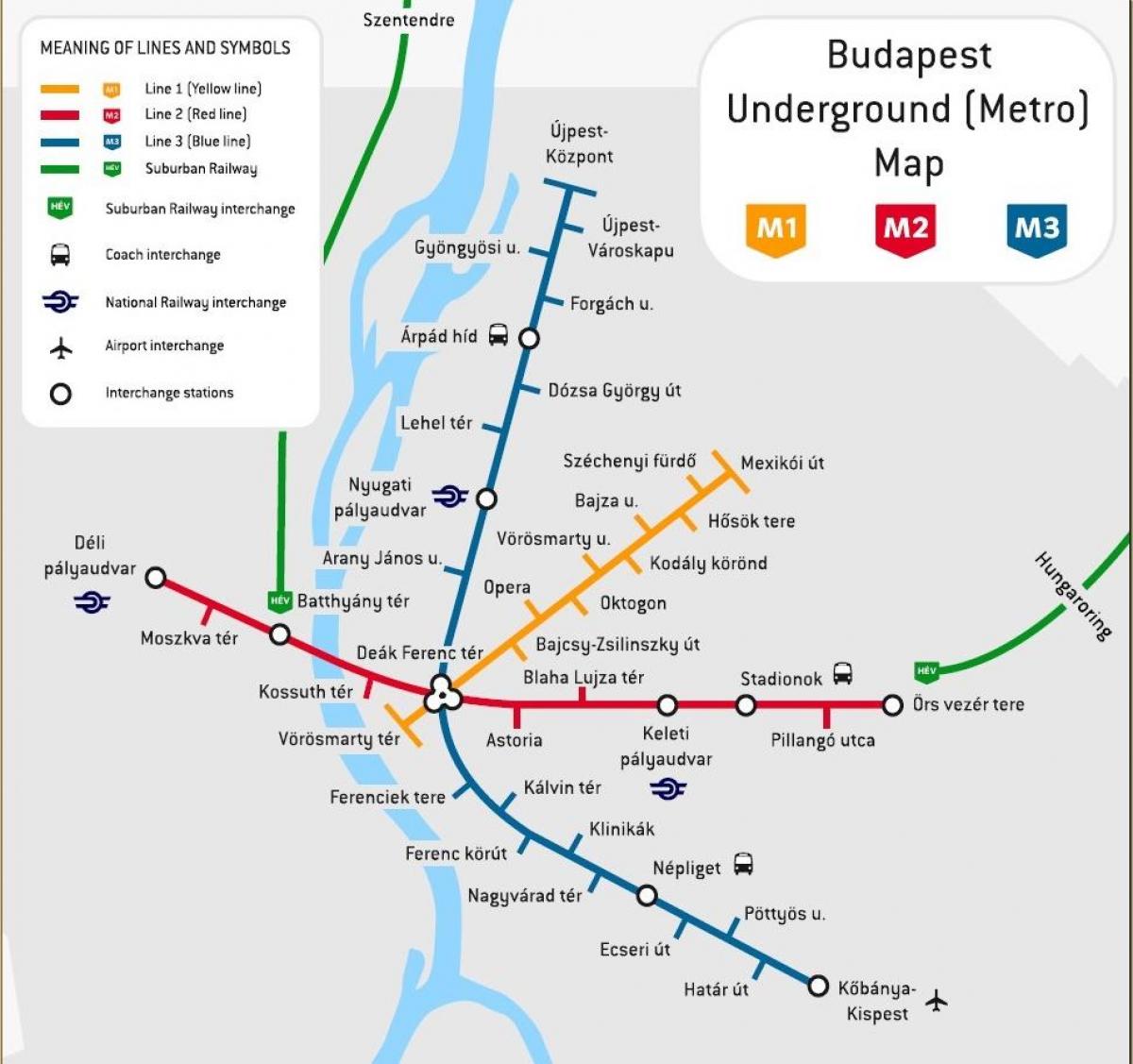 metro mapu budapešť maďarsko
