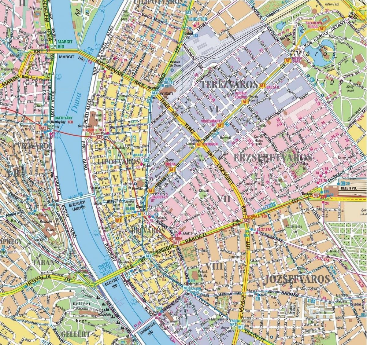 mapa okresov v budapešti