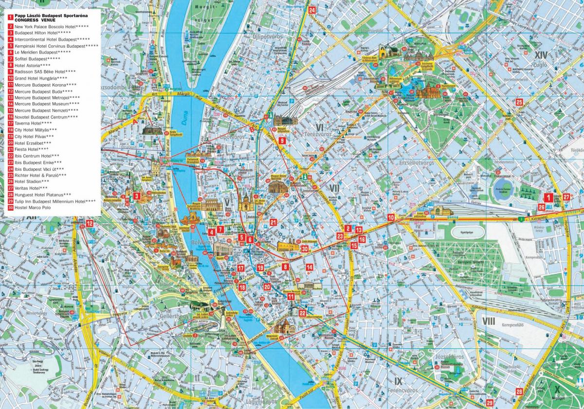 budapest city turistické mapy