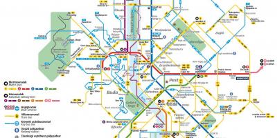 Budapešť autobusové linky mapu