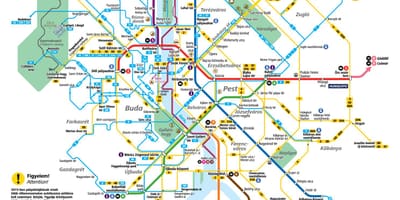 Budapešť električka mapu