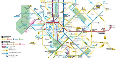 Autobus budapešti mapu