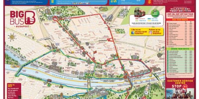Budapešť veľké bus tour mapu