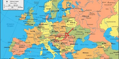 Budapešť polohy na mape