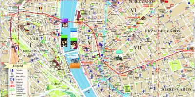 Budapešť mapa mesta s atrakciami