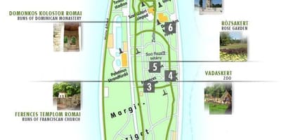 Mapa margaret island budapešti